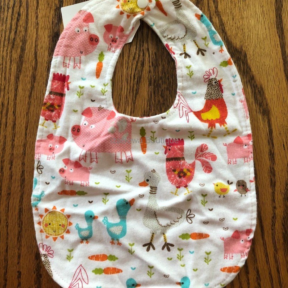 Farm Animals Bib    BIB1365  Handmade NWT Boutique
